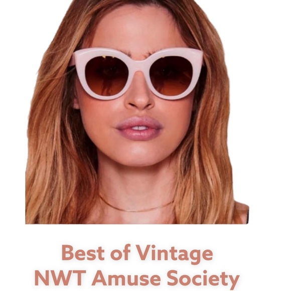 Amuse Society D’blanc Sunglasses Milky Blush Pink Retro Inspired Cat Eye Italian main image 15